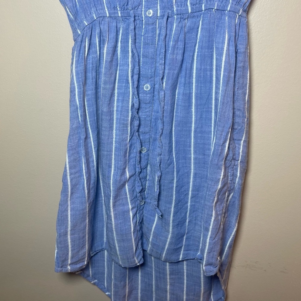 Japna Striped High Low Dress in Blue and White - Picture 4 of 6